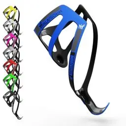 Produktbild: IMPALAPRO Flaschenhalter Fahrrad Carbon Super Leicht & ruckelfrei 18g - Fahrrad getränkehalter Carbon - Carbon Flaschenhalter Rennrad - Trinkflaschenhalter Fahrrad - flaschenhalter MTB (Blau)