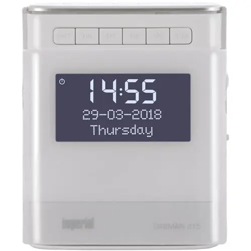 Produktbild: IMPERIAL DABMAN d15 – Radiowecker (DAB+, UKW, 2 Weckzeiten, dimmbares Display, USB-Ladebuchse) – Weiß