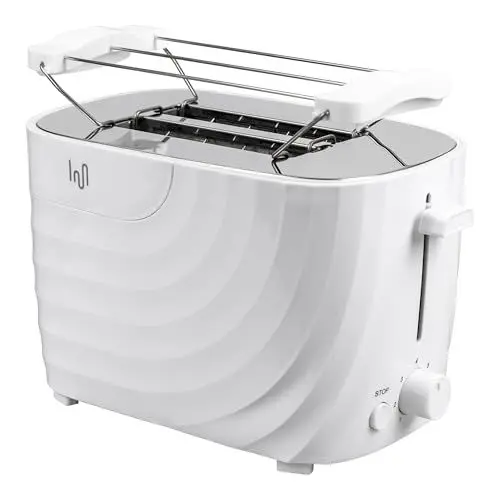 Produktbild: Impolio Toaster Classic 700W – Elegantes Design, 7 Bräunungsstufen, mit Krümelfach und Brötchenaufsatz, Toaster Weiß, Toaster 2 Scheiben, Toast (White)