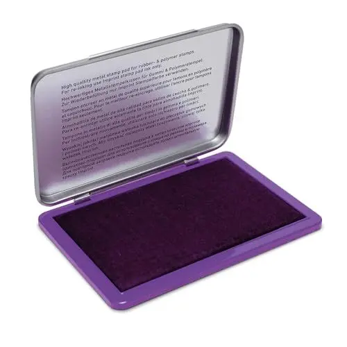 Produktbild: Imprint Handstempelkissen 9072M für den täglichen Bedarf zu Hause und im Büro – 1 Stempelkissen violett, robuster Metalldeckel, wasserbasierte Tinte, Größe 11 x 7 cm, optimal für Handstempel geeignet
