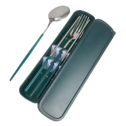 Produktbild: IMUSINICE 1 Set Dreiteiliges Geschirrset Geschirrset Multifunktionales Geschirr Wiederverwendbares Reisebesteck Outdoor Geschirr Tragbares Besteck Küchenutensilien Tragbares