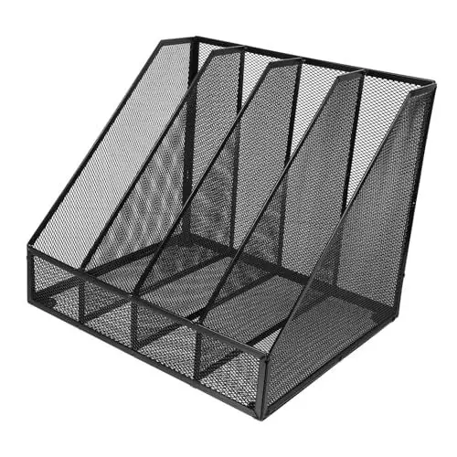 Produktbild: IMUSINICE Aktenregal Lagerregal Dateiordner Schöner Halter Zeitschriftensammler Dokumentenregal Mesh-datei-Organizer Mesh-Schreibtisch-Organizer Büroregal Eisen Gittergewebe Desktop-Regal A4