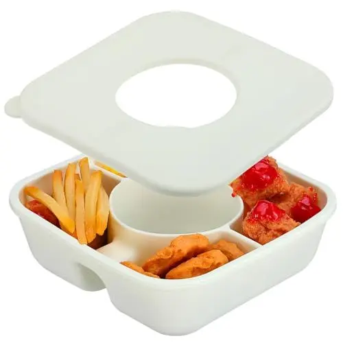Produktbild: IMUSINICE Verbesserter Stand Snackhalter Mit Fächern Snackring Für Becher Cup-topper-schüssel Snacktablett Für Süßigkeiten Becher-snackhalter Tabletts Kieselgel Snack-becher Süssigkeit