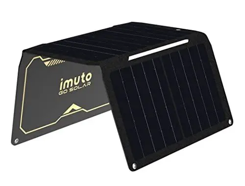 Produktbild: imuto 30W Tragbares Solarpanel, Wasserdichtes Solarpanel Faltbar für Powerstation, Powerbank, Laptop, Mobiltelefon, Solar ladegerät QC3.0 USB-Anschlüsse & DC-Ausgang für Outdoor Camping, Fahrradtouren
