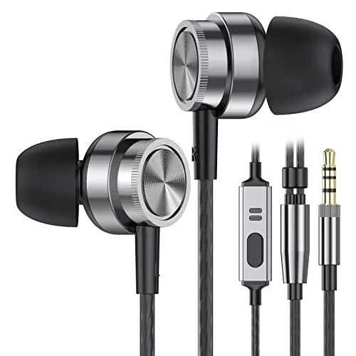 Produktbild: In Ear Kopfhörer mit Kabel, Kopfhörer mit Mikrofon, Geräuschunterdrückung Kopfhörer Stereo und HiFi-Klang, 3.5mm In-Ear Ohrhörer Kompatibel für Samsung Galaxy, iPhone, Smartphone, MP3 Players usw