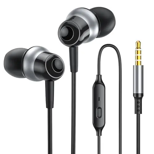 Produktbild: In Ear Kopfhörer mit kabel, Kopfhörer mit klares Mikrofon,Kopfhörer mit Stereo und HiFi-Klang, Geräuschisolierung,In-ear Ohrhörer Kompatibel für Samsung Galaxy, iphone,Tablet,Laptops, MP3 Players usw.