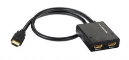 Produktbild: inakustik – 003247012 – Star HDMI Splitter | Verteilt eine HDMI-Quelle (z.B. Blu ray-Player oder Set Top-Box) auf Zwei Displays (z.B. LCD- und Projektor) | Gehäuse in Schwarz | HDMI 1.3 kompatibel