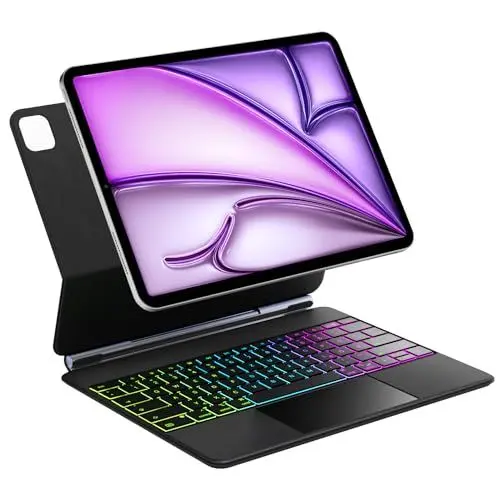 Produktbild: Inateck Magic Keyboard,Tastatur Hülle Kompatibel mit iPad Air 13 Zoll (2024),ipad Pro 12.9 Zoll 6/5/4/3 Generation, 3-Zonen Hintergrundbeleuchtung,Multi-Touch Trackpad, Magnetisch, KB09118