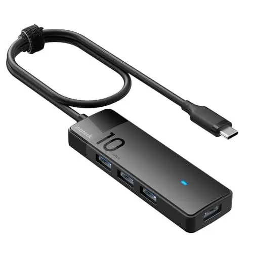 Produktbild: Inateck USB C Hub, USB 3.2 Gen 2 USB C Hub mit 4 USB A Anschlüssen, 10Gbps, 50cm Kabel, Kompatibel mit Windows 7/8/10/11, Linux, Mac OS