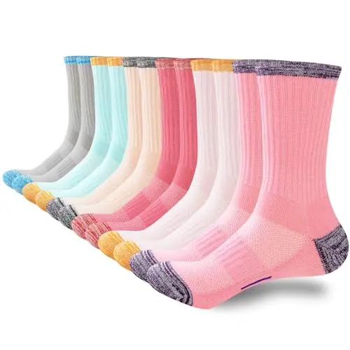 Produktbild: inaWarm Wandersocken Damen 39-42 35-38, Socken Damen Sportsocken Atmungsaktive Gepolsterte Thermische Baumwolle Laufsocken，Outdoor Anti-Blasen Dicke Multi Performance Athletic 6 Paar