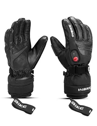 Produktbild: INBIKE Beheizbare Handschuhe Motorrad Akku Herren Wasserdicht Motorradhandschuhe Skihandschuhe Beheizte mit Heizung Winter Thermo für Outdoor Sport Schwarz XXL