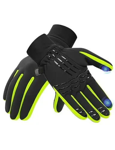 Produktbild: INBIKE Fahrradhandschuhe Winterandschuhe Outdoorhandschuhe Skihandschuh MTB Mountainbike Handschuhe Laufhandschuhe Herren Damen Touchscrennfähig Winter Warm Winddicht Schwarz&Grün,XL