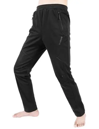 Produktbild: INBIKE Fahrradhose Radhose Laufhose Trkkinghose MTB Hose Herren Lang Winter Winddicht Warm Elastisch Atmungsaktiv für Fahrradhahren MTB Laufen Trekking Schwarz 2XL