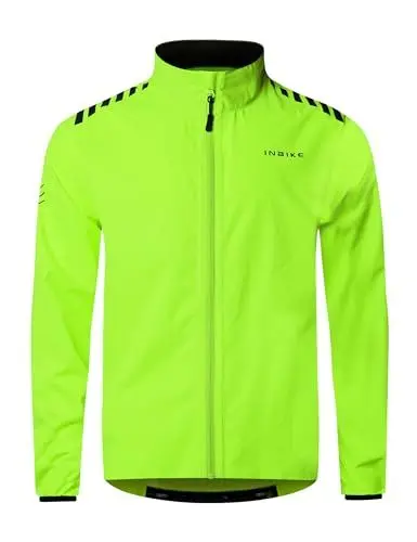 Produktbild: INBIKE Fahrradjacke Herren Sommer Winter Wasserdicht Atmungsaktiv Regenjacke Regenmantel Fahrrad Radsport Laufjacke Regen Leicht Frühling Herbst Orange M
