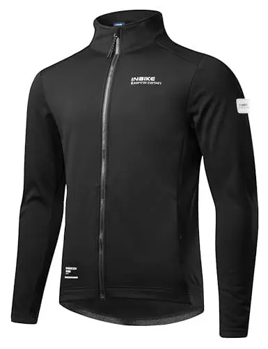 Produktbild: INBIKE Fahrradjacke Softshelljacke Herren Damen Winter Thermo Winddicht Atmungsaktiv Radjacke für Radfahren Laufen Wandern Outdoor Schwarz M
