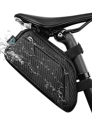 Produktbild: INBIKE Fahrradtasche Rücksitztasche Satteltasche Gepäcktasche Gepäckträger Tasche mit Rücklichthalter 5 Gurtbändern Seitentasche Mountain Road MTB Fahrrad Radfahren Schwarz