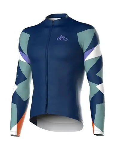Produktbild: INBIKE Fahrradtrikot Herren Langarm mit 3 Taschen Slimfit Radtrikot Hochstretchige Elastisch Atmungsaktiv Schnell Trocknen Hautfreundlich M