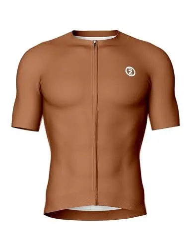 Produktbild: INBIKE Fahrradtrikot Herren Radtrikot Rennrad Trikot Fahrradbekleidung Summer Kurzarm mit 3 Taschen Men's Jesery Atmungsaktiv Elastisch UV-Protect Schnell Trocknend Braun,L