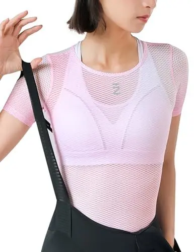 Produktbild: INBIKE Fahrradtrikot Radtrikot Rennrad Trikot Funktionsunterhemd Sportshirts Damen Kurzarm Fahrradbekleidung Sommer Atmungsaktiv Feuchtigkeitstransport Schnell Trocknend Rosa XL/2XL