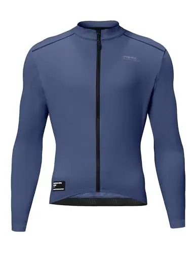 Produktbild: INBIKE Fahrradtrikot Radtrikot Rennrad Trikot Herren Winter Warm Langarm mit Fleece 3 Taschen Slimfit Radtrikot Hochstretchige Elastisch Atmungsaktiv Blau M