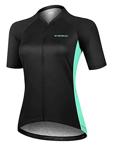 Produktbild: INBIKE Fahrradtrikot Rennrad Trikot Radtrikot mit DREI großen Rückentaschen Damen Slim Fit atmungsaktiv schnelltrockend feuchtigkeitsaufnahm Schwarz XL