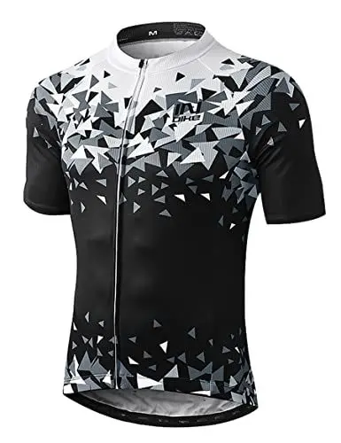 Produktbild: INBIKE Kurzarm Radtrikot Herren Damen Fahrradtrikot Shirt Jersey Atmungsaktiv Schnell Trocknen Funktionsshirt für Radsport Sport Outdoor-Aktivitäten Schwarz/Weiß XL