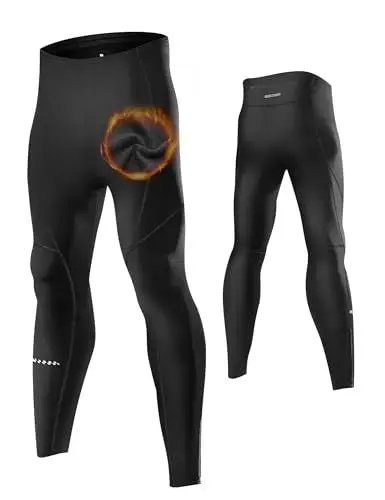 Produktbild: INBIKE Laufhose Herren Winter Thermo Sport Leggings Damen Atmungsaktiv Winddicht Kompressionshose Runninghose für Laufen Radfahrren Jogging Schwarz M
