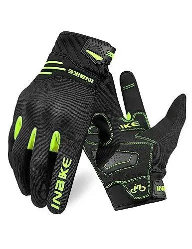 Produktbild: INBIKE Motorradhandschuhe Herren Winter Sommer Schutz Handschuhe Motorrad Fahrrad Motocross Männer Vollfinger Radhandschuhe Grün S
