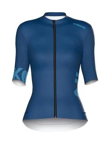 Produktbild: INBIKE Radtrikot Damen Kurzarm Fahrradtrikot Sommer Atmungsaktiv Trikot Fahrrad Rennrad Shirt Fahrradbekleidung Blau 2XL