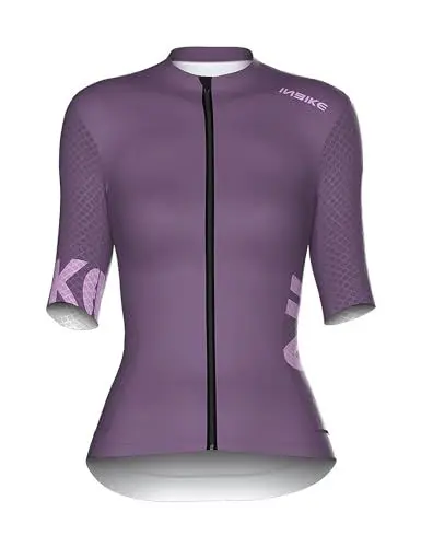 Produktbild: INBIKE Radtrikot Damen Kurzarm Fahrradtrikot Sommer Atmungsaktiv Trikot Fahrrad Rennrad Shirt Fahrradbekleidung Lila L