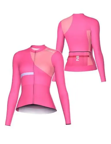 Produktbild: INBIKE Radtrikot Damen Langarm Sommer Atmungsaktiv Elastisch Schnell Trocknen Funktionsshirt Jersey Fahrradtrikot Komfort für Radsport Outdoor Sport