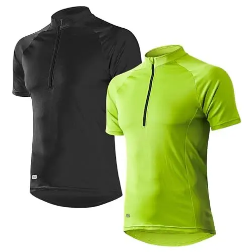 Produktbild: INBIKE Radtrikot Rennradtrikot Fahrradtrikot Herren mit 3 Taschen Kurzarm Sommer Elastisch Atmungsaktiv Schnell Trocknen Hautfreundlich Schwarz&Grün 2XL