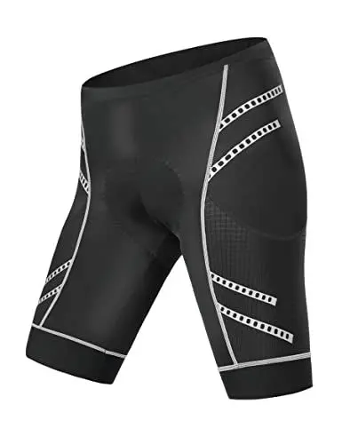 Produktbild: INBIKE Radunterhose Fahrradhose Herren Kurz Gepolstert Fahrrad Unterwäsche mit Sitzpolster Damen Atmungsaktiv Elastische für Radfahren Schwarz L