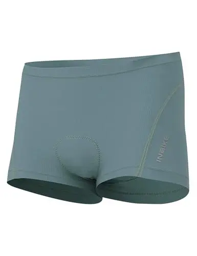 Produktbild: INBIKE Radunterhose Fahrradhose Radlerhose Herren Kurz Gepolstert Atmungsaktive Elastische Schnelltrockende Fahrradunterwäsche MTB Hose Unterwäsche mit Sitzpolster Grün L