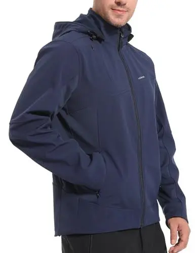 Produktbild: INBIKE Softshelljacke für Herren Wasserdicht Softshell Jacke Warm Herbst Winter Frühling Outdoor Regenjacke Wanderjacke Fahrradjacke Übergangsjacke MTB Fahrrad Dunkelblau L