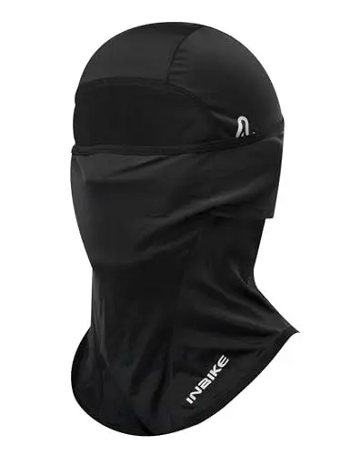 Produktbild: INBIKE Sturmhaube Fahrrad Motorrad Sommer Dünn Balaclava Fahrradmaske Herren Damen Atmungsaktiv Elastisch UV Schutz Gesichtshaube für Fahrrad Motorrad Outdoor Sports Radfahren Schwarz