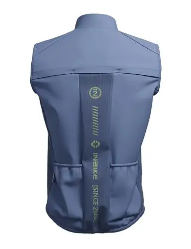 Produktbild: INBIKE Windweste Fahrradweste Herren Damen Sommer Leichte Laufweste Fahrradjacke Reflektierend Ärmellos Winddicht Atmungsaktiv für Fahrrad Rennrad Laufen Sport Wandern Outdoor Blau L