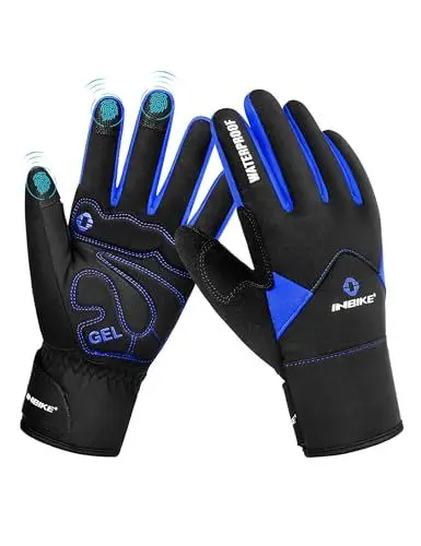Produktbild: INBIKE Winterhandschuhe Fahrradhandschuhe Handschuhe Herren Damen Ski Winter Outdoor Warm Wasserdicht für Skifahren Snowboard Fahrrad und Wandern Blau M