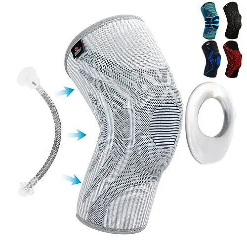Produktbild: INDEEMAX Kniebandage Männer und Damen,Kompression Kniestütze mit Seitlichen Stabilisatoren & Patella-Gel Polster, Bandage Knie für Lindert Knieschmerzen, ACL, Meniskusriss, Arthritis