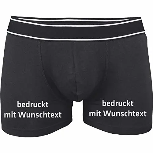 Produktbild: INDIGOS UG - Herren Boxershorts - schwarz - L - beidseitig - Boxershorts Herren - mit Wunschtext oder Wunschname Bedruckt - Unterhose - personalisierte Geschenke Männer