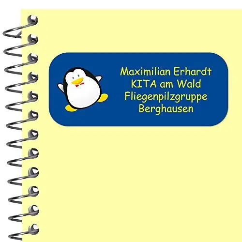 Produktbild: INDIGOS UG Adressaufkleber personalisiert - 56x23 mm - 074 - Pinguine - 99 Sticker selbstklebend - Namensaufkleber Kinder Schule - Etiketten, Briefe, Gegenstände, Ordner, Umschläge