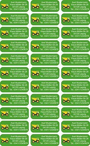 Produktbild: INDIGOS UG Adressaufkleber personalisiert - 56x23 mm - 079 - Kipper LKW - 99 Sticker selbstklebend - Namensaufkleber Kinder Schule - Etiketten, Briefe, Gegenstände, Ordner, Umschläge