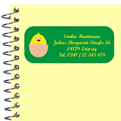 Produktbild: INDIGOS UG Adressaufkleber personalisiert - 56x23 mm - 098 - Ente - 99 Sticker selbstklebend - Namensaufkleber Kinder Schule - Etiketten, Briefe, Gegenstände, Ordner, Umschläge