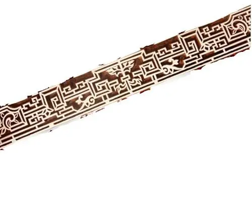 Produktbild: Indischer Blockdruckstempel für Seife, Keramik, individuelle Holzstempel aus Indien NICHT FÜR TEXTILIEN große Größe, zartes Randmuster