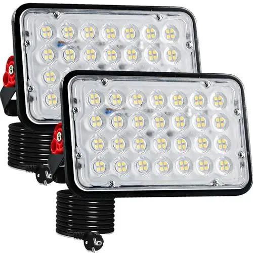 Produktbild: Indmird LED Strahler Außen 50W, 2 Stück 5000LM Led Aussenstrahler 6500K Kaltweiß Led Scheinwerfer IP66 Wasserdicht Baustrahler led Flutlicht für Garten Garage Sportplatz Hof Flur