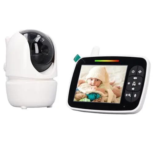 Produktbild: Indoor-Überwachungskamera HD 3,5-Zoll-Farbbildschirm 360-Grad-Schwenk-Neige-Infrarot-Nachtsicht-Baby-Videomonitor für den Haushalt (EU-Stecker)
