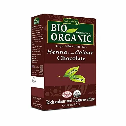 Produktbild: Indus Valley Bio Organic 100 % reine und natürliche Henna-Haarfarbe (CHOCOLATE)
