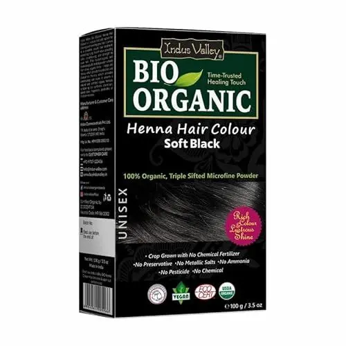 Produktbild: Indus Valley Bio Organic 100% reine und natürliche Henna-Haarfarbe (INDIGO BLACK)