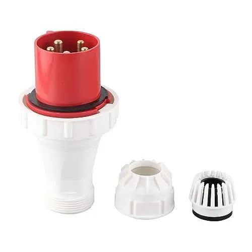 Produktbild: Industriesteckdose CEE Aviation Connector IP67 Wasserdicht 5PIN 63A 220‑415V Rot für Außensteckdose, 220 bis 415V Outdoor