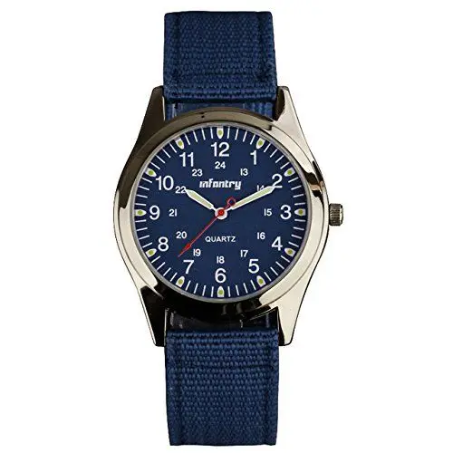 Produktbild: Infantry Uhren Herren Armbanduhr Militär Uhr Outdoor Sport Herrenarmbanduhr Herrenuhr Blau Armee Tactical Field Watches for Men Arbeitsuhr Leuchtende Nylonband